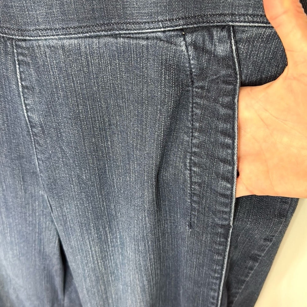 Soft Surroundings Wide Leg Crop Jeans Button Side Sz M - Picture 5 of 13